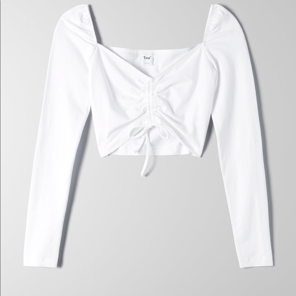 *SALE* aritzia white cropped long sleeve - Picture 4 of 6